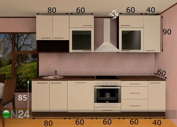 Keittiökalusteet Luisa PLN 300 cm mitat