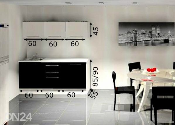 Keittiökalusteet Stiil 180 cm mitat
