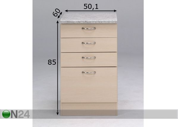 Keittiölaatikosto MINIMA mitat
