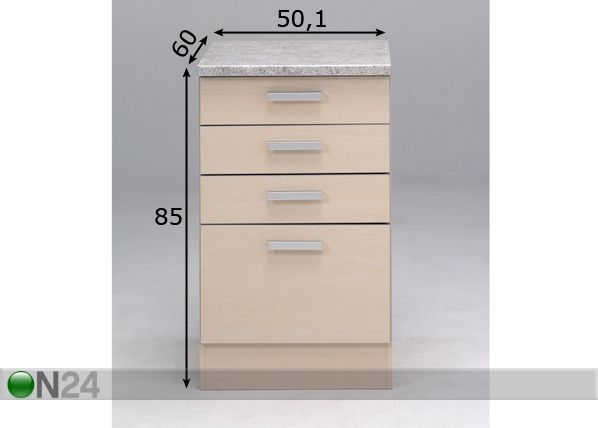 Keittiölaatikosto MINIMA mitat