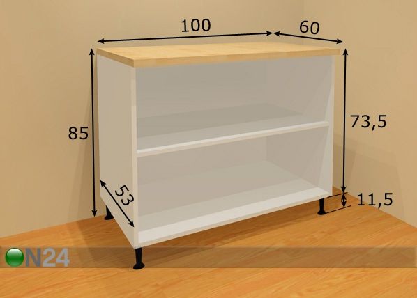 Keittiön alahylly 100 cm mitat