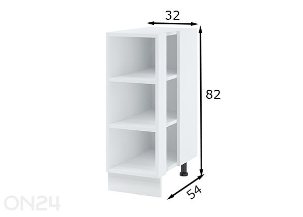 Keittiön alahylly 32 cm mitat