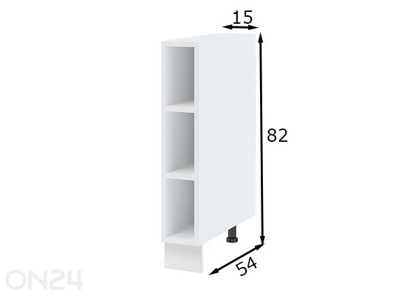 Keittiön alahyllykkö 15 cm mitat