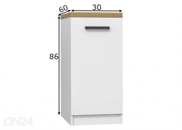 Keittiön alakaappi 30 cm mitat
