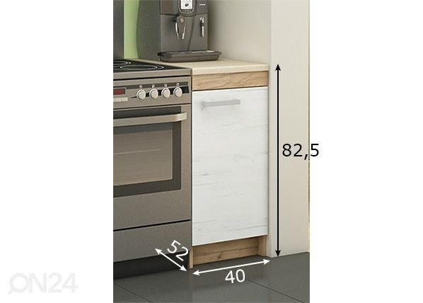 Keittiön alakaappi 40 cm mitat