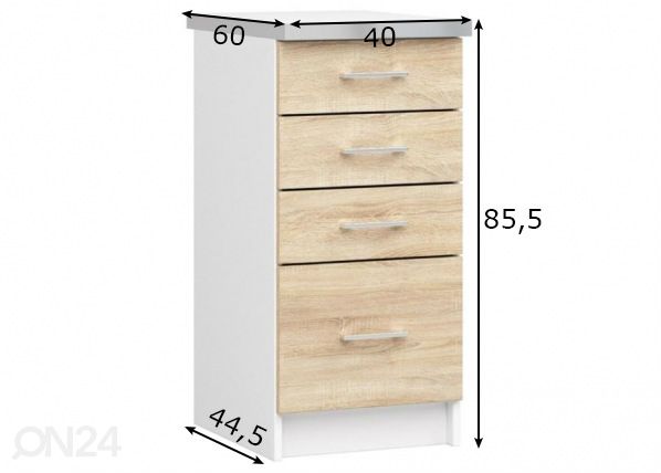 Keittiön alakaappi 40 cm mitat