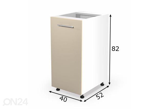 Keittiön alakaappi 40 cm mitat