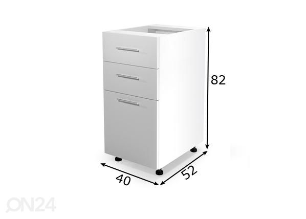 Keittiön alakaappi 40 cm mitat
