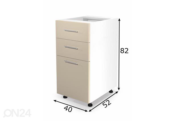 Keittiön alakaappi 40 cm mitat