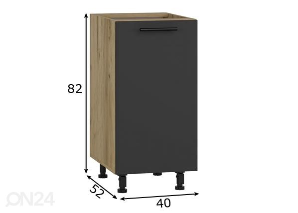 Keittiön alakaappi 40 cm mitat