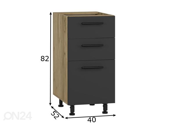 Keittiön alakaappi 40 cm mitat