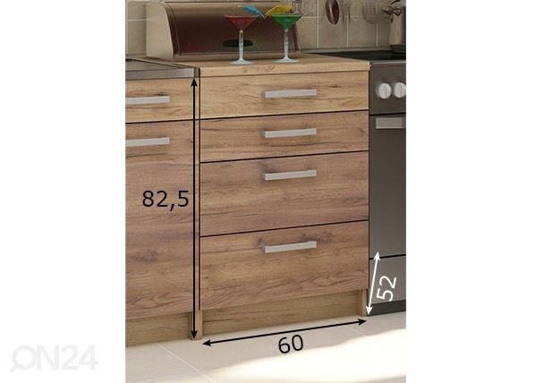 Keittiön alakaappi 60 cm mitat