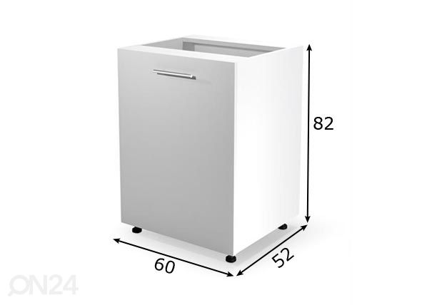 Keittiön alakaappi 60 cm mitat