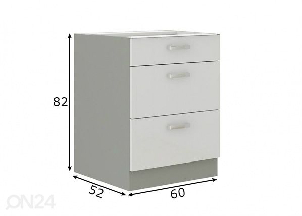 Keittiön alakaappi 60 cm mitat