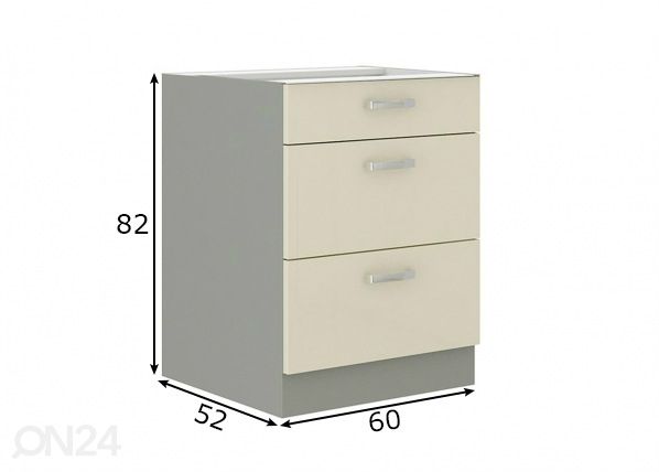 Keittiön alakaappi 60 cm mitat