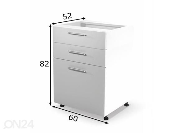 Keittiön alakaappi 60 cm mitat