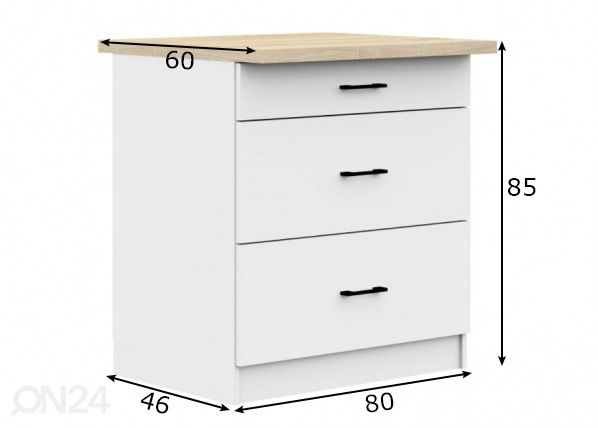 Keittiön alakaappi 80 cm mitat