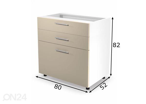 Keittiön alakaappi 80 cm mitat