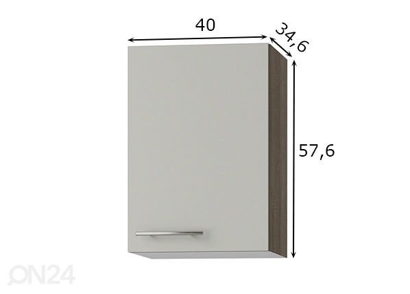 Keittiön alakaappi Arta 40 cm mitat