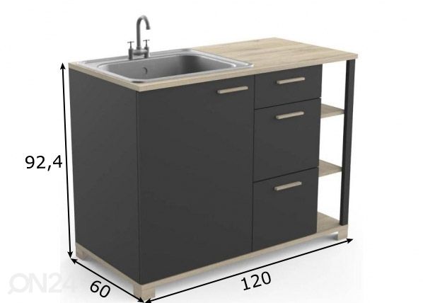 Keittiön alakaappi Atelier 120 cm mitat
