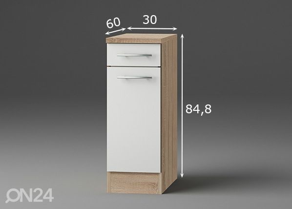 Keittiön alakaappi Dakar 30 cm mitat