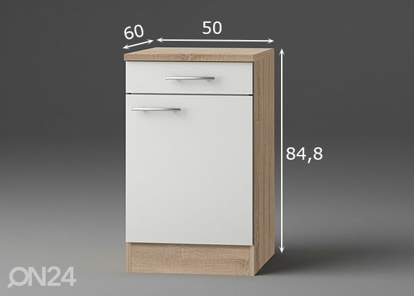 Keittiön alakaappi Dakar 50 cm mitat