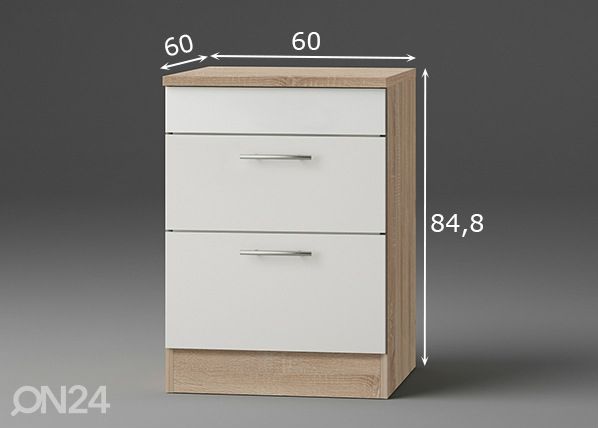 Keittiön alakaappi Dakar 60 cm mitat