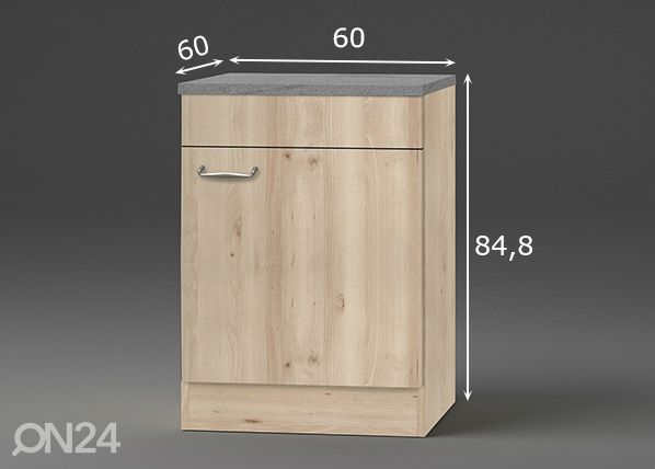 Keittiön alakaappi Elba 60 cm mitat