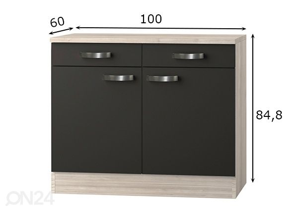 Keittiön alakaappi Faro 100 cm mitat