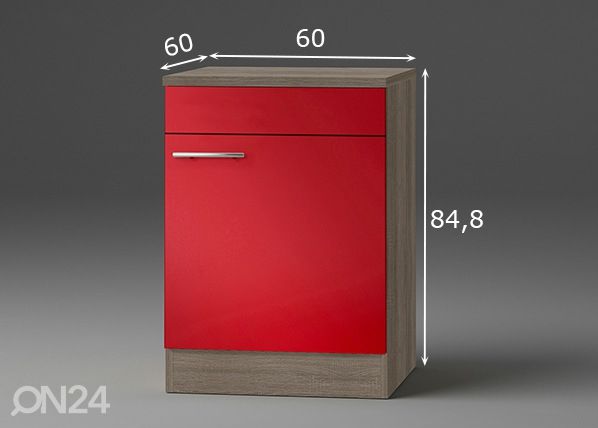Keittiön alakaappi Imola 60 cm mitat