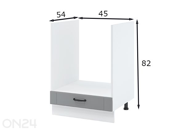 Keittiön alakaappi integroitavalle uunille 45 cm mitat