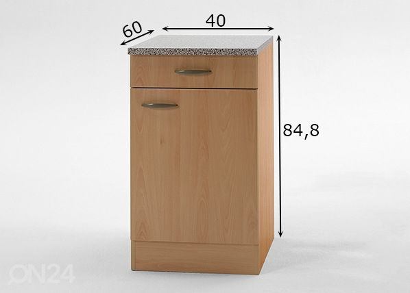 Keittiön alakaappi Klassik 40 cm mitat
