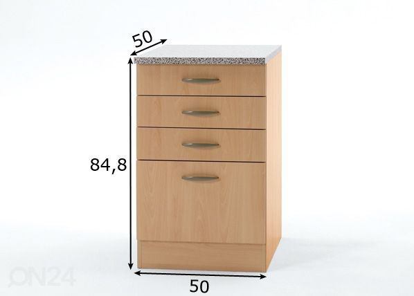 Keittiön alakaappi Klassik 50 mitat