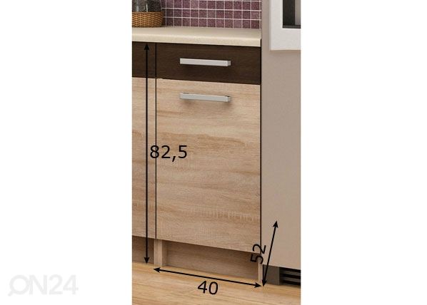 Keittiön alakaappi+laatikko 40 cm mitat