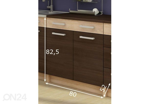 Keittiön alakaappi+laatikko 80 cm mitat
