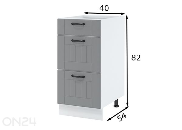 Keittiön alakaappi laatikoilla 40 cm mitat