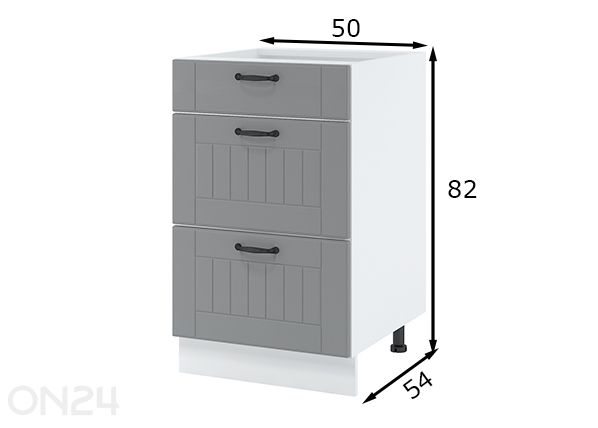 Keittiön alakaappi laatikoilla 50 cm mitat