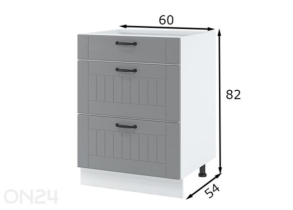 Keittiön alakaappi laatikoilla 60 cm mitat