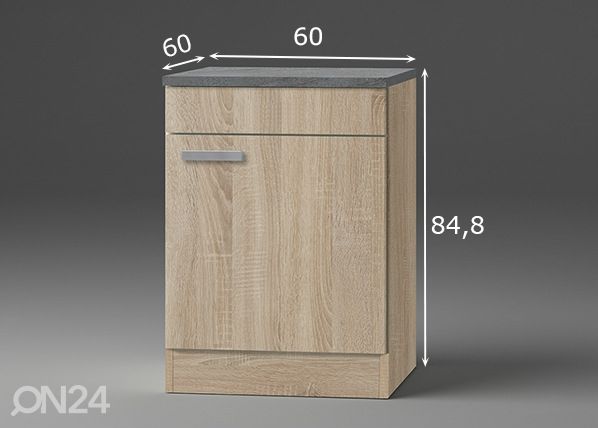 Keittiön alakaappi Neapel 60 cm mitat