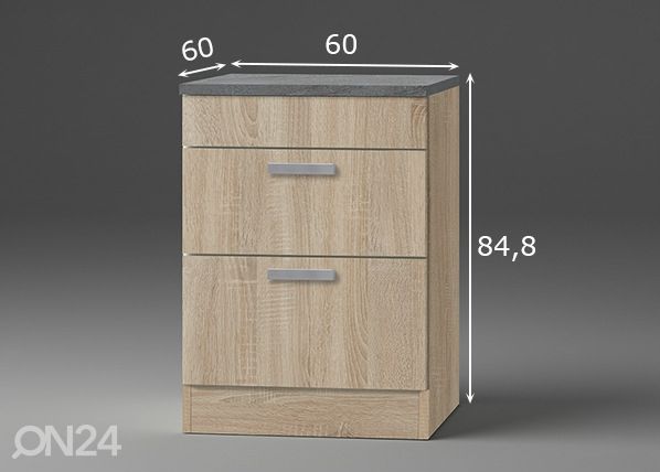 Keittiön alakaappi Neapel 60 cm mitat