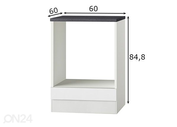 Keittiön alakaappi Oslo integroitavalle uunille 60 cm mitat