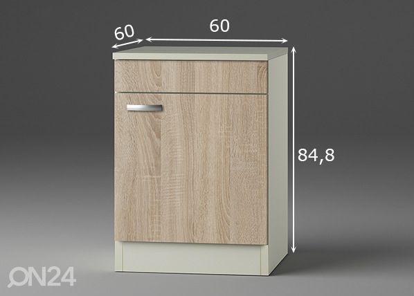 Keittiön alakaappi Padua 60 cm mitat