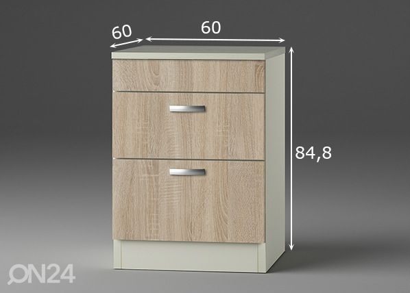 Keittiön alakaappi Padua 60 cm mitat