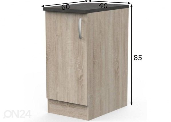 Keittiön alakaappi Paprika 40 cm mitat