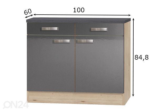 Keittiön alakaappi Udine 100 cm mitat