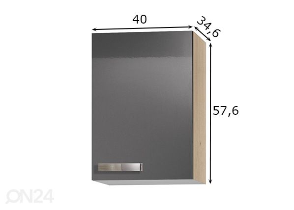 Keittiön alakaappi Udine 40 cm mitat
