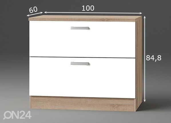 Keittiön alakaappi Zamora 100 cm mitat