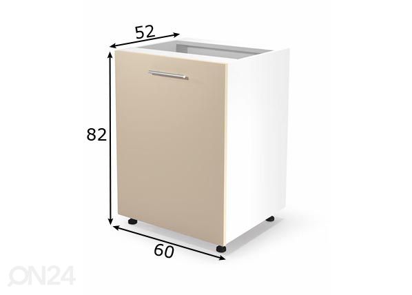 Keittiön allaskaappi 60 cm mitat