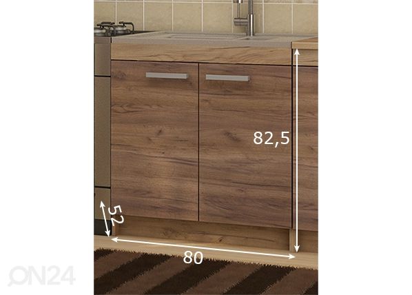 Keittiön allaskaappi 80 cm mitat
