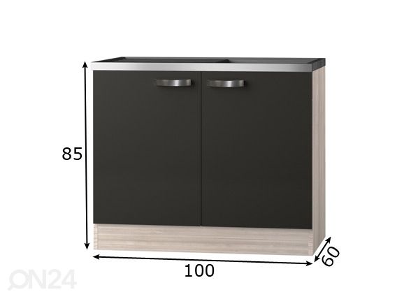 Keittiön allaskaappi Faro 100 cm mitat